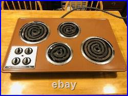 Vintage Electric Cooktop Mid Century Modern Brown Frigidaire Stove Cook Top