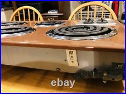 Vintage Electric Cooktop Mid Century Modern Brown Frigidaire Stove Cook Top