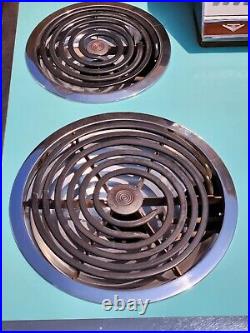 Vintage GE Hotpoint 4 Burner 30 In Electric Cooktop AQUA Colored STUNNING Shape