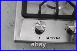 WAFIET WT-JZS32003N2 12 Inch Portable Gas Cooktop w 2 Italy SABAF Sealed Burners
