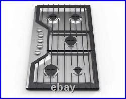 WHIRLPOOL 36'' W 5-Burner Gas Cooktop with EZ-2-Lift Hinged Grates WCG55US6HS, NEW