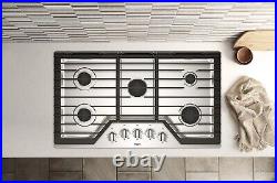 WHIRLPOOL 36'' W 5-Burner Gas Cooktop with EZ-2-Lift Hinged Grates WCG55US6HS, NEW