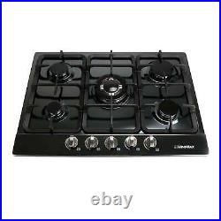 WINDMAX 28 Cooktop Gas Stainless Steel Built-in 5 Burners Stove LPG/NG Gas Hob
