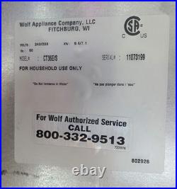 WOLF 36 inch Electric Smoothtop Drop-in Cooktop Model CT36E/S