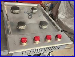 WOLF CG304P/S Professional Gas Stainless Steel Cooktop 30in 4 Burners Red Knobs