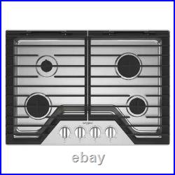 Whirlpool 30 Gas 4 Burner Cooktop Stainless Steel Model WCGK5030PS
