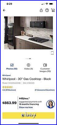 Whirlpool 30 Gas Cooktop (wcg55usohb)