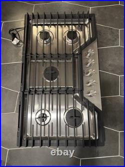 Whirlpool 36 Gas Cooktop Stainless 5-Burners Recessed Hinged New WCGK7536PS