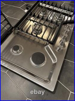 Whirlpool 36 Gas Cooktop Stainless 5-Burners Recessed Hinged New WCGK7536PS