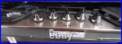 Whirlpool 36 Stainless Steel Gas Cooktop with 5 Sealed Burners WCG97US6HS
