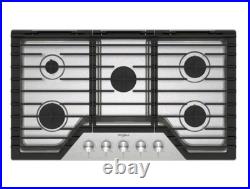 Whirlpool 36 in. Gas Cooktop Stainless 5-Burners Recessed SpeedHeat WCGK7036PS