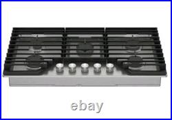 Whirlpool 36 in. Gas Cooktop Stainless 5-Burners Recessed SpeedHeat WCGK7036PS