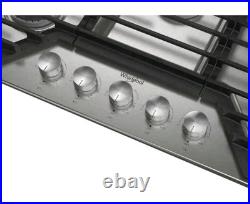 Whirlpool 36 in. Gas Cooktop Stainless 5-Burners Recessed SpeedHeat WCGK7036PS