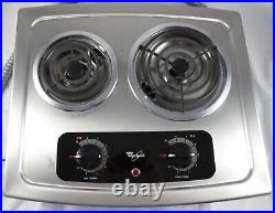 Whirlpool Compact Drop-In 2-Burner 21 Electric Cooktop Coil, Stainless Steel