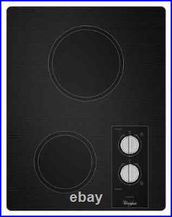 Whirlpool W5CE1522FB 15 Built-In Electric Smoothtop Cooktop with 2 Elements Black