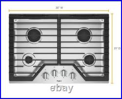 Whirlpool WCG55US0HS 30 Stainless 4 Burner Natural Gas Cooktop #129339 BFSALE