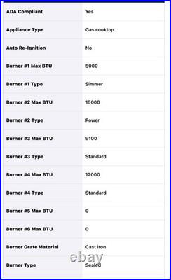 Whirlpool WCG55US0HS 30 Stainless 4 Burner Natural Gas Cooktop #129339 BFSALE