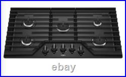 Whirlpool WCG55US6HB 36 Inch Gas Cooktop with 5 Sealed Burners BLACK