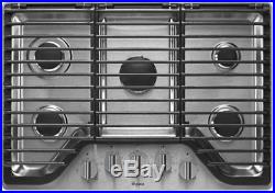 Whirlpool WCG97US0DS 30 Inch 5-Burner Gas Cooktop in Stainless Steel