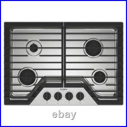 Whirlpool WCGK3030PS 30-inch Gas Cooktop with 4 Burners
