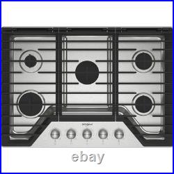 Whirlpool WCGK7030PS 30 Inch Gas Cooktop with 5 Sealed Burners Stainless Steel