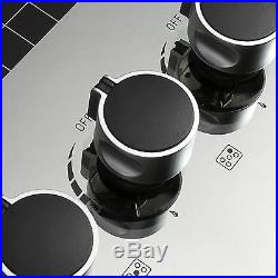 WindMax 35.5 BK Glass 5 Burners Cooktop Built-in & Counter Top NG/LPG Gas Hob