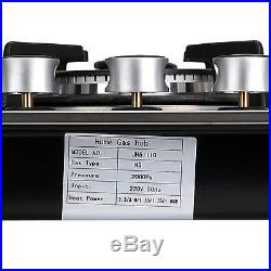 Windmax 35.5inch Coated Glass 5 Burners Built-In Stove LPG/NG Gas Cooktop Cooker