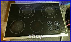 Wolf 30 Electric Cooktop Framed Stainless Steel Trim Black Model CT30E/S