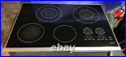 Wolf 30 Electric Cooktop Framed Stainless Steel Trim Black Model CT30E/S
