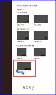 Wolf 36 Inch Wide 5 Burner Transitional Framed Induction Cooktop CI365TF/S Wolf 36 Inch Wide 5 Burner Transitional Framed Induction Cooktop CI365TF/S