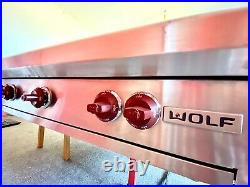 Wolf 36 inch Pro-Style Gas Rangetop Model RT364C with4 Brass Open Burners