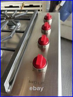 Wolf CG304P/S 30 Gas Cooktop NG 4 Burner Stainless with Regulator & Gas Line