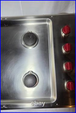 Wolf CG304P/S 30 Professional Gas Cooktop 4 Burner Stainless Steel Red Knobs