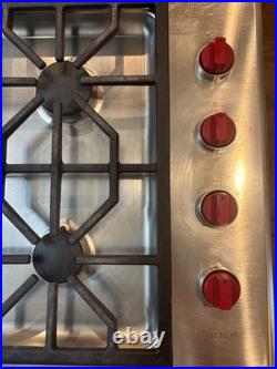Wolf CG304PS 30 Inch Professional Gas Cooktop 4 Burner Natural Gas Red Knobs
