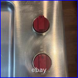Wolf CG304PS 30 Inch Professional Gas Cooktop 4 Burner Natural Gas Red Knobs