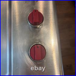 Wolf CG304PS 30 Inch Professional Gas Cooktop 4 Burner Natural Gas Red Knobs
