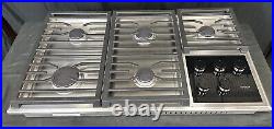 Wolf CG365T/S 36 Transitional Gas Cooktop with 5 Dual-Stacked Sealed Burners