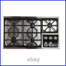 Wolf Model Ct36g/s Lp 36 Liquid Propane Gas Stacked & Sealed 5 Burner Cooktop
