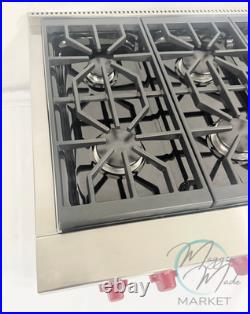 Wolf SRT366-LP 36 Pro Gas Rangetop Stainless 6 Dual-Stack Burners Very Clean