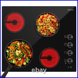 Xkitchen 20.5 Electric Cooktop 4 Burners Ceramic Glass Stove Top Drop-in 6700W