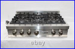 ZLINE RT-BR-36 Stainless Steel 36 Gas Rangetop with 6 Gas Burners Max 67500 BTU