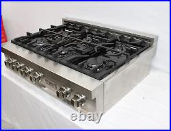 ZLINE RT-BR-36 Stainless Steel 36 Gas Rangetop with 6 Gas Burners Max 67500 BTU