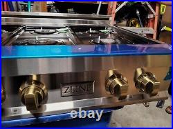 ZLINE RTZ-36-CB 36 Rangetop 6 Gas Burner Stainless Steel Golden Accents READ