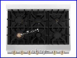 ZLINE RTZ-36-CB 36 Rangetop 6 Gas Burner Stainless Steel Golden Accents READ