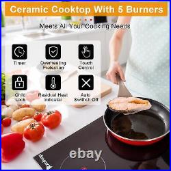 ZOKOP 30'' Electric Stove Top Cooktop Induction 5 Burner Touchpad Child Lock New