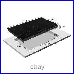 ZOKOP 35'' Electric Stove Top Cooktop Induction 6 Burner Touchpad Child Lock New