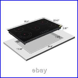 ZOKOP Electric Stove Top Touch 35'' Cooktop 6 Burner Safety Lock 220V 8600W Home