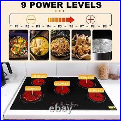 ZOKOP Electric Stove Top Touch 35'' Cooktop 6 Burner Safety Lock 220V 8600W Home