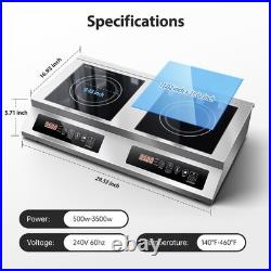 Zomagas 30inch Dual Burner Induction Cooker Commercial Stainless Steel 4 Fans