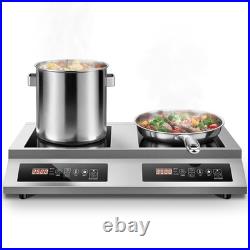 Zomagas 30inch Dual Burner Induction Cooker Commercial Stainless Steel 4 Fans
